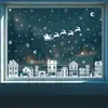Decoraciones Navideñas Transfronterizas Reno Copo de Nieve Pegatinas Estáticas Creativas Trineo Luna Casa de Nieve Pegatinas Navideñas Mayoreo