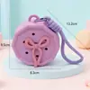 Bolsa de Silicone com Furo Estilo Desenho Animado Mini Carteira de Moedas Bolsa de Cosméticos DIY Bolsa para Fones de Ouvido Pingente de Chaveiro Presente