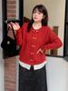Suéter Dulce Falso de Dos Piezas Talla Grande para Mujer Inno, Nuevo Invierno para Mujer, Patrón de Cáñamo, Aspecto Adelgazante, Top 411837