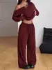 2026 Nuevo Conjunto de Pantalones de Pierna Ancha sin Mangas con Bloques de Color Estilo Europeo y Americano para Mujer, Conjunto Casual de Dos Piezas para Verano, Estilo de Moda Transfronterizo