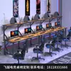 Escritorio de Computadora E-sports Hotel Cafetería de Internet Bar Estantería de Doble Capa Escritorio Integrado Posición para Varias Personas Mesa de Escritorio Superior Montado Simple Caja de PC