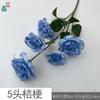 Cinco Platycodon grandiflorum, tres flores y dos capullos, camelia, arreglo floral de boda, flor artificial, accesorios de fotografía de escenario de hotel, flor artificial