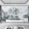 Nuevo adhesivo de pared de fondo de TV chino, papel tapiz autoadhesivo, pintura de paisaje clásica china, papel tapiz, tela de pared para sofá y sala de estar