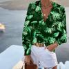2022 Amazon Europeo y Americano Mujer Otoño e Invierno Nuevo Estampado Cuello en V Manga Larga Bohemio Manga Larga Top