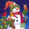 Pintura Diamante 5D Natal DIY Diamante Redondo Diamante Completo Natal Chapéu Vermelho Velho Natal Boneco de Neve Árvore de Natal Série Pintura Decorativa