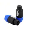 Conector de audio para amplificador de iluminación de escenario profesional de alta calidad, con cola azul de cuatro núcleos, sin soldadura, cabeza de ohmio Canon NL4FC