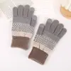 Guantes de Punto para Otoño e Invierno para Hombres y Mujeres, Terciopelo Engrosado a Prueba de Frío con Punta para Pantalla Táctil, Jacquard, Cálidos, para Ciclismo al Aire Libre