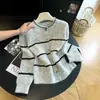 Suéter de punto grueso estilo perezoso con bloques de color, otoño e invierno, cuello redondo, bloques de color a rayas, suave y adelgazante, cárdigan para ir al trabajo
