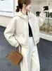 Jaqueta corta-vento curta com capuz super bonita feminina outono e inverno 26 nova mais vendida para pessoas petite jaqueta forrada de fleece top