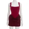 D25Ds552 Vestido de Invierno Nuevo Europeo y Americano para Mujer, Ajustado, sin Mangas, Sexy, Color Sólido, con Tirantes Finos, Lentejuelas