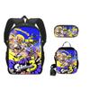 Nueva Mochila Escolar de Splatoon 3 Mochila de Poliéster Mochila para Niños Bolso de Hombro Estuche para Lápices Juego de Tres Piezas