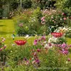 Comedero de agua para insectos y pájaros de jardín con patio creativo transfronterizo, flores artificiales para exteriores, estaca decorativa linda para el suelo