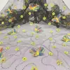 Venda Direta de Fábrica Flor de Contas Borboleta Bordado a Laser Tecido Roupa Vestido Traje de Palco Artesanal DIY Tecido de Malha