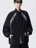 Chaqueta de Malla Transpirable Fina con Cuello Alto, Patchwork Rayado, Estilo Nuevo de Verano 2026 para Hombres y Mujeres, Estilo Europeo y Americano
