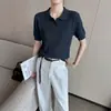 Camisa Polo Básica de Tencel con Calados y Cuello Simple Caído, Transpirable y Ligera, Esencial para el Uso Diario de Primavera y Verano
