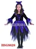 Cosplay Halloween Crianças Traje de Bruxa Morcego Saia de Gaze Roxa Elfo Bruxa Traje Bala