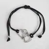 Pulseira Popular de Liga Dupla Coração para Mulheres, Pulseira Trançada Feita à Mão, Nova Pulseira Doce da Moda Atacado