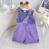 Traje de tirantes para niña verano nuevo estilo occidental chaleco de manga corta pantalones de niña traje de dos piezas TX917