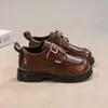 Mocasines para Niña con Velcro de Doble Hebilla Sencillo, Zapatos de Piel para Niño, Nuevo Modelo Primavera 2026, Zapatos Casuales de Piel para Niño