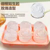 Molde de hielo de silicona de grado alimenticio de 6 rosas para hockey sobre hielo, cubitos de hielo para whisky, máquina de hielo de bolas para uso doméstico