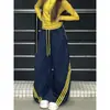 Pantalones Anchos de Pierna Recta Curvados Talla Grande 150 kg Estilo Americano con Tres Rayas para Mujer, Pantalones Delgados Limpios Flt Street Dance Primavera/Verano 2026