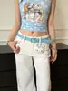Estilo Y2K Dulce Fresco Milenio Chica Popular Cinturón de Corazón con Pedrería Dopamina para Mujer, Accesorio de Nicho para Jeans, Accesorio de Cinturón de Moda