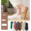 Meias invisíveis de algodão puro para mulheres, de corte baixo, antiderrapantes, com abertura rasa, tipo sapatilha, modelo fino para primavera e verão, estilo japonês, não escorregam do calcanhar, meias da moda para mulheres