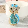 Pingente de chaveiro de gato com laço fofo, moderno e criativo, com design único, artesanato de presente para chaveiro de carro