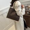 Bolso de hombro portátil para mujer, de gran capacidad, informal, retro, con estampado a cuadros, a la moda, con costuras de principios de primavera de 2024