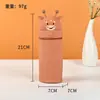 Estuche expandible de silicona, diseño lindo de caricatura, bolsa para papelería, caja de lápices de gran capacidad para estudiantes, estuche elegante y alto