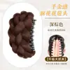 Peluca de cabeza de bola giratoria cabello artificial femenino agarre flor de gas cara cara pelo esponjoso plato artifacto cabeza trasera peluca bolsa