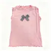 Chal de Verano para Niñas 2026 Estilo Nuevo Lazo Infantil Dulce Simple Sin Mangas Top Verano Estilo Delgado