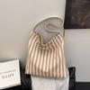 Bolso Rayado de Gran Capacidad para Mujer 2025 Nuevo Bolso Tote de Moda para Mujer Ins Bolso de Mano para Clase para Estudiante Universitaria para Mujer