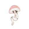 Broche de pintura de la serie creativa de champiñones europea y americana, insignia con forma de chica champiñón de dibujos animados, corsage personalizado