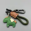 Hazte Rico Inmediatamente Colgante de Llavero para Coche Hecho a Mano de Cuero de Vaca Cuerda de Llavero Elegante Simple Exquisito para Pareja Hombre y Mujer