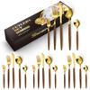 Amazon Explosions Productos Madera Imitación Acero Inoxidable Vajilla Juego de 20 Piezas Pinza Cuchillo con Mango de Madera, Tenedor y Cuchara Caja de Regalo Transfronteriza traje