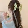 Orquídea Mariposa de Tela Dulce Pinza de Agarre con Borla Larga Elegante de Alta Calidad para la Parte Posterior de la Cabeza Pinza para el Cabello Elegante Súper de Hada para Mujeres
