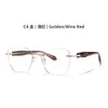 Nuevas gafas planas irregulares con biselado sin montura de Amazon para mujer, gafas de metal a la moda estilo ins con filtro de luz azul 79016