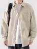 Camisa Masculina 2025 Primavera e Verão Novo Estilo Masculina Manga Longa Estilo Coreano Jovem Gola Lapela Casual de Negócios Camisa Cardigan Marca Tendência