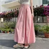 Vestido Tutú de Capullo de Flor Azul para Mujer Verano Delgado 2025 Nuevo Estilo Coreano Cintura Alta Adelgazante Seda de Hielo Linterna Falda de Longitud Media