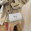 Bolso de moda de estilo coreano para mujer, nuevo bolso de viaje sencillo de color sólido con diseño de mariposa, pequeño bolso cuadrado, elegante bolso cruzado con cadena, 2024