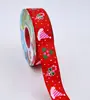 Fita de Natal com Estampagem Dourada, Decoração de Feriado Costurada em Poliéster, Fita para Embalagem de Caixas de Presente, Presente de Natal