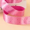 Cinta de lunares finos de 25 mm y 38 mm, cinta de satén de lunares, material para accesorio de lazo hecho a mano para el cabello, cinta para accesorio de zapato, ropa y sombrero