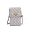 Nueva Moda Personalizada Simple Bolso de Hombro Viaje Ligero Cartera Mini Alta Textura Estilo Occidental Rómbico Bolsa para Teléfono Móvil