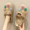 [Suaves y cómodas] Zuecos tejidos retro, nuevo estilo 2026, sandalias transpirables de malla con tira entre los dedos para mujer