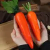 Cenoura de simulação vegetais falsos com folha modelo Robles espuma plástica adereços para fotografia de alimentos materiais didáticos cognitivos para crianças