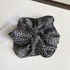 Novo Leopard Print Polka Dot Preto Overlock Intestino Grosso Anel de Cabelo Elegante e Versátil Faixa de Cabeça Plissada Acessórios para Cabelo Chapéus Elegantes