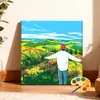 30*30 paisaje de campo pintura al óleo digital DIY pintado a mano escena callejera cafetería pintura decorativa acrílica en stock al por mayor