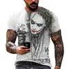 Camiseta Unisex de Manga Corta con Cuello Redondo, Patrón de Payaso DC, Máscara Maligna 3D, Suministro de Fábrica de Estación Independiente de Camarones de Amazon