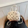 Bolsa Pequena de Moda com Bolinhas de Alto Padrão 2026 Transfronteiriça para Mulheres Bolsa de Mão para o Trabalho Bolsa de Bowling Bolsa de Ombro Único Transversal